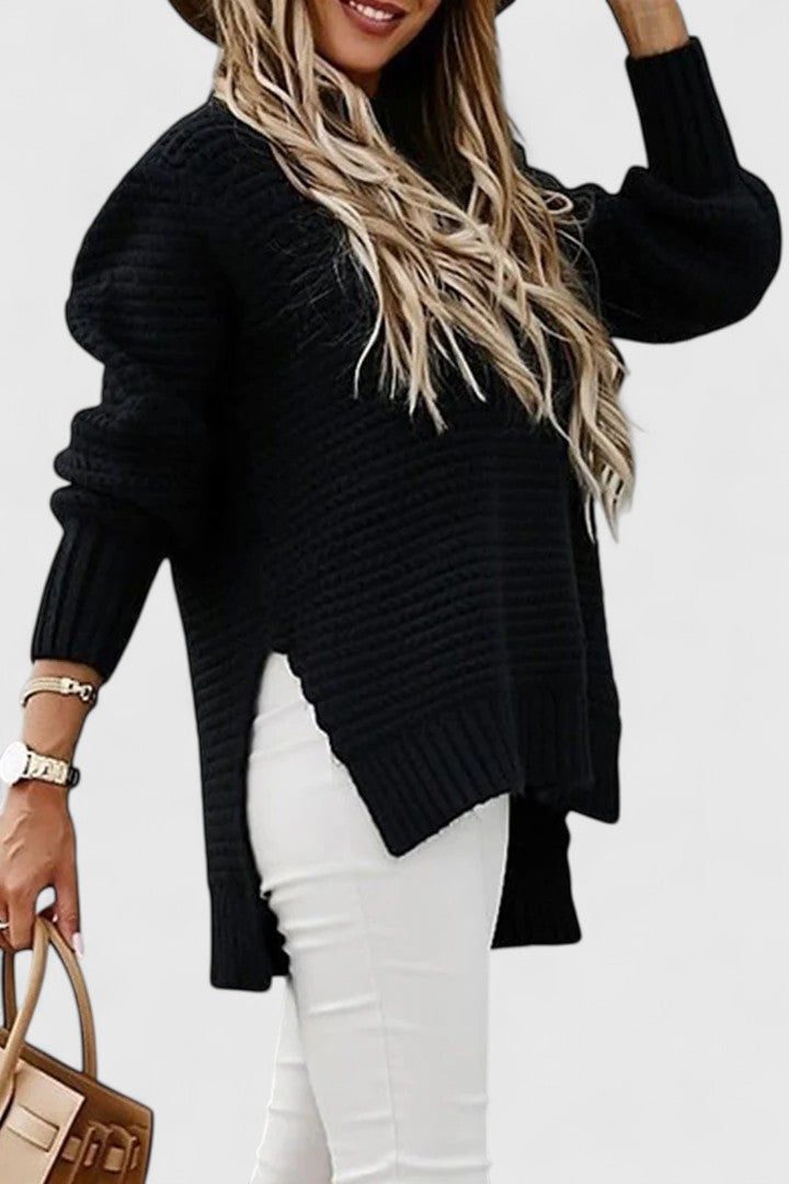 Margarethe Waffle Knit Mock Neck Sweaters for Women — photo 7