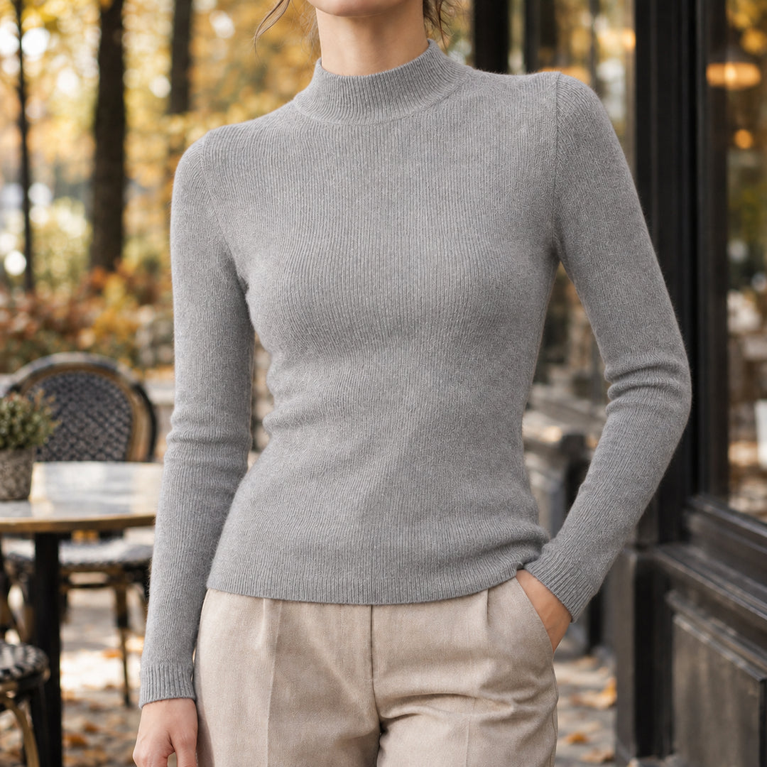Astriey | Women's Cozy Cashmere Sweater — Gray
