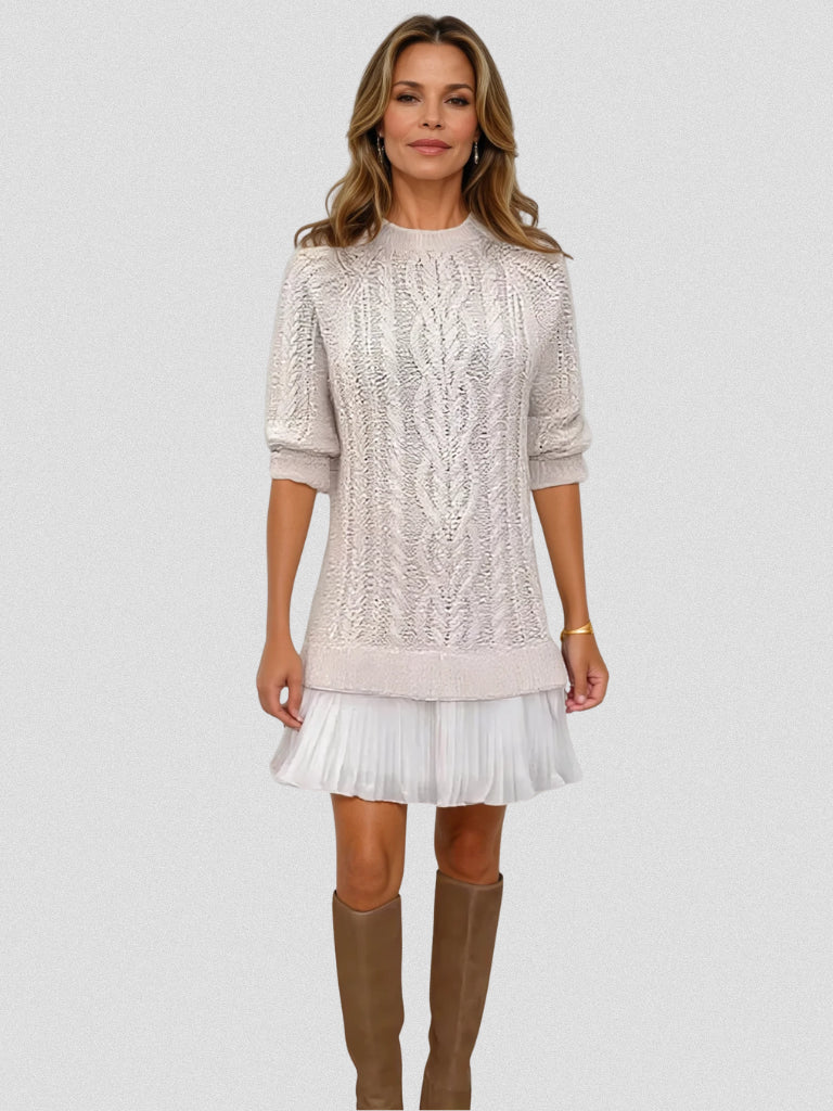 Atasha | Women's Cozy Sweater Dress in Cable Knit — 1