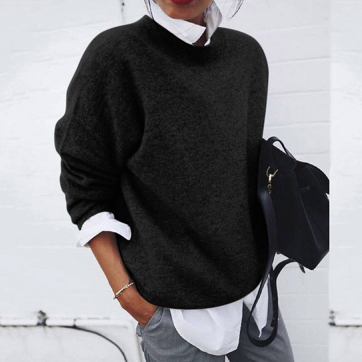 Athena | Women's Cozy Office Knit Sweater — Black (Almost sold out)