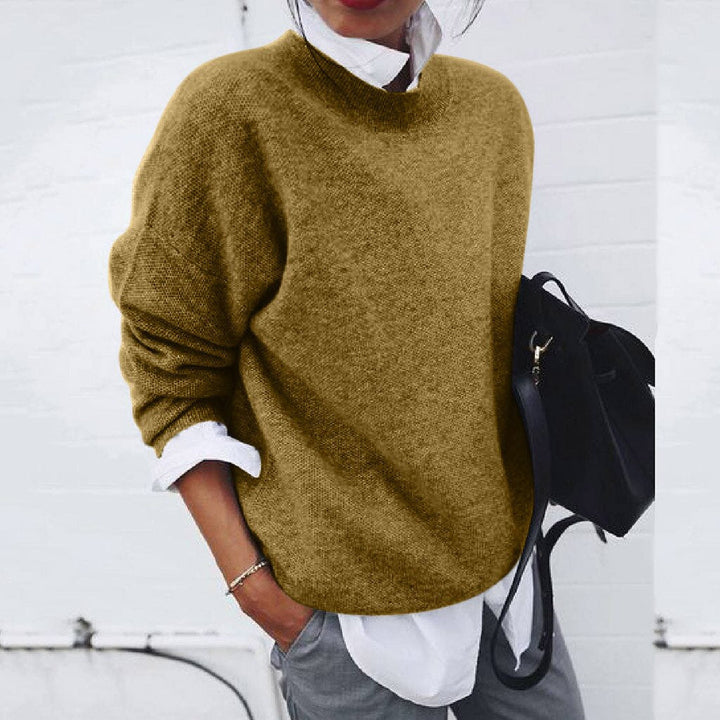Athena | Women's Cozy Office Knit Sweater — Khaki