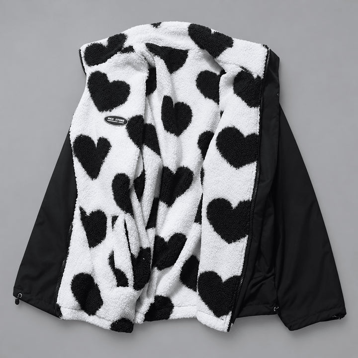 Avaelynn | Women's Side Heart Jacket — Black