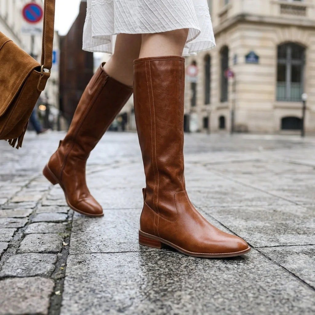 Aven | Women's Knee High Boots in Riding Style with Block Heel — 1