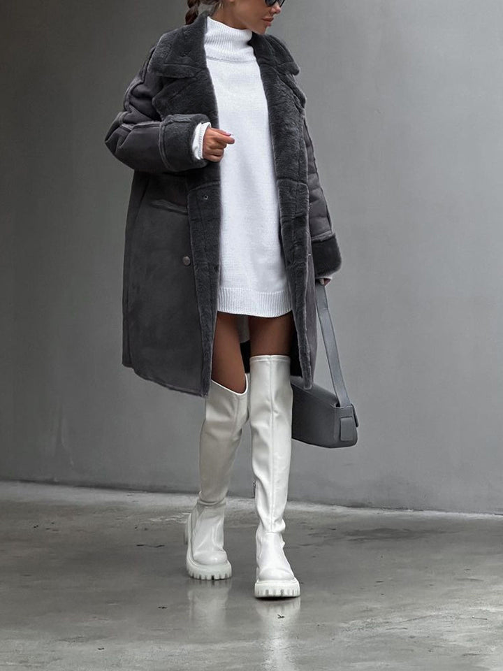 Avis | Women's Oversized Long Coat — Gray