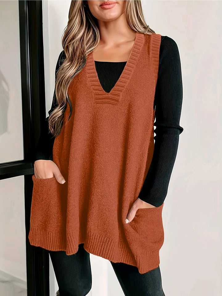Thomasina V-Neck Knit Layer Sweaters for Women — photo 4