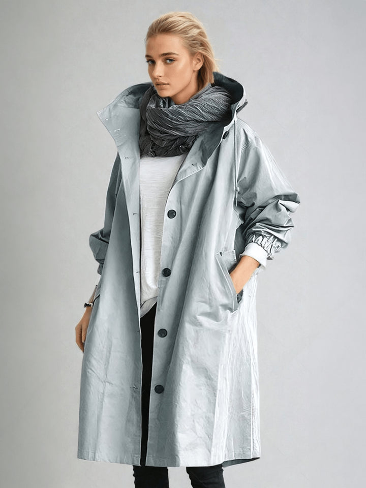 Bailey | Women's Water Repellent Trench Coat — Light Blue
