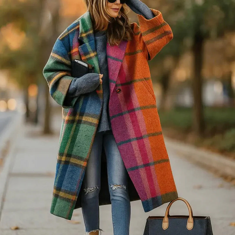 Banjoa | Women's Oversized Wide-Lapel Woolen Coat — 2