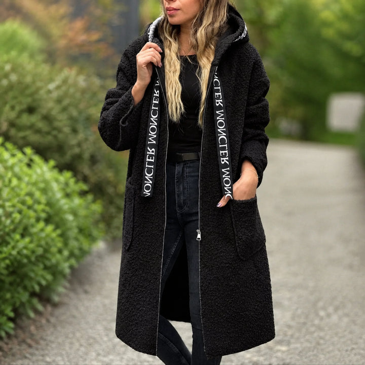 Banksia | Women's Coat Hooded Long — Black