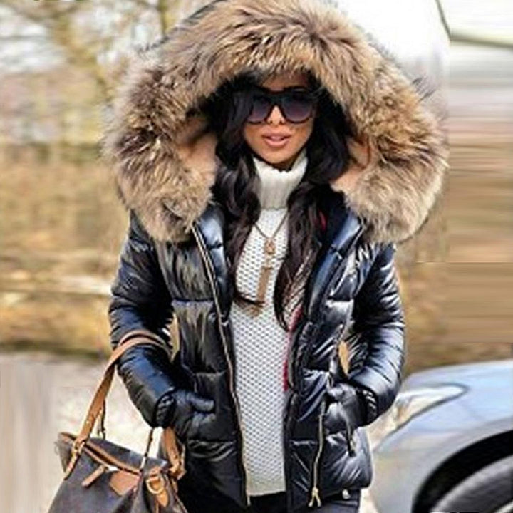 Baylor | Women's Hooded puff Coat – Faux Fur Trim Insulated Jacket — 1