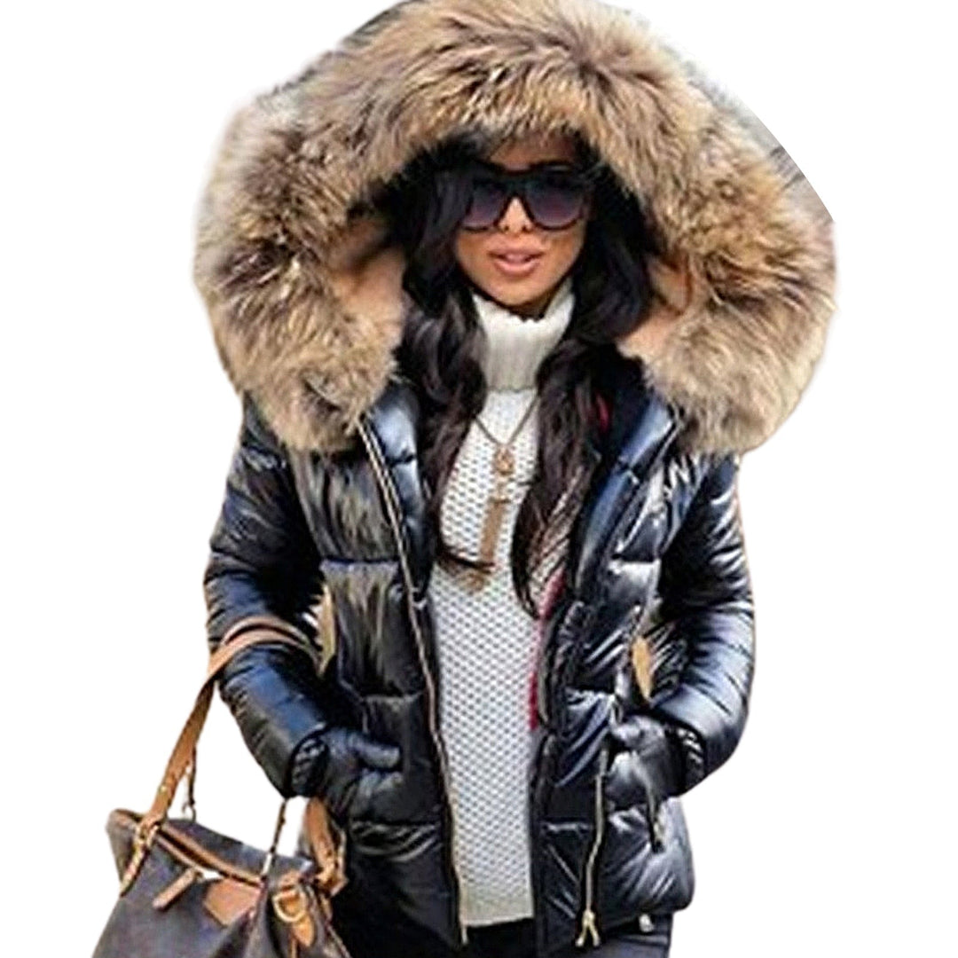 Baylor | Women's Hooded puff Coat – Faux Fur Trim Insulated Jacket — 2