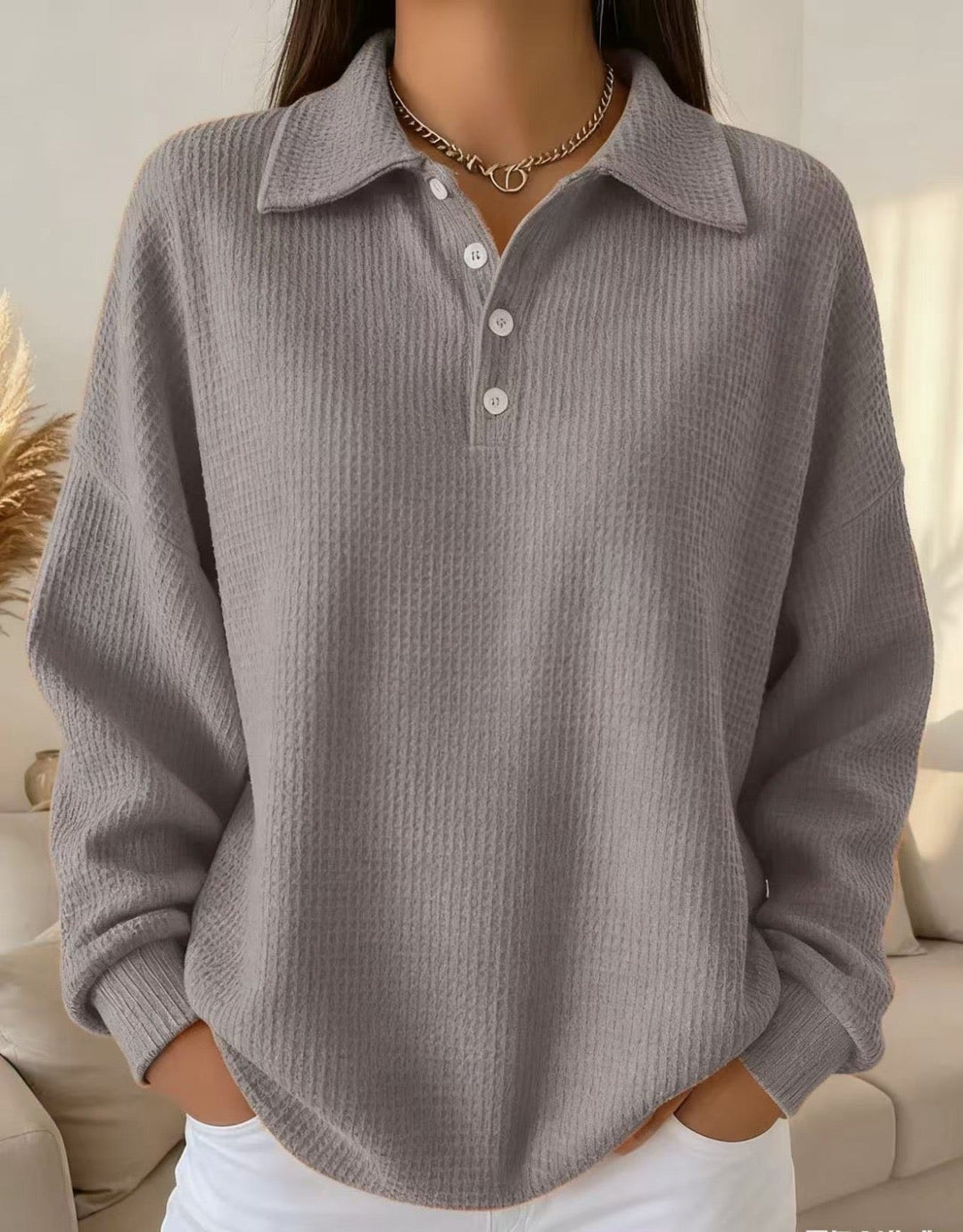 Verity Textured Polo Knit Sweaters for Women — photo 4