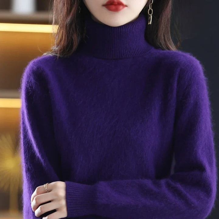 Bella | Women's Cozy Cashmere Turtleneck Sweater for Warmth and Comfort — Purple