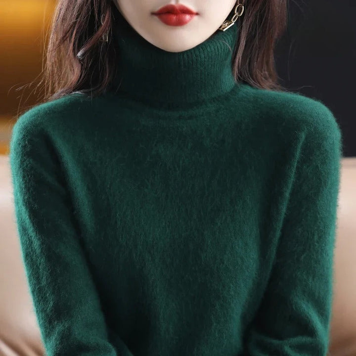 Bella | Women's Cozy Cashmere Turtleneck Sweater for Warmth and Comfort — Vegetable Green