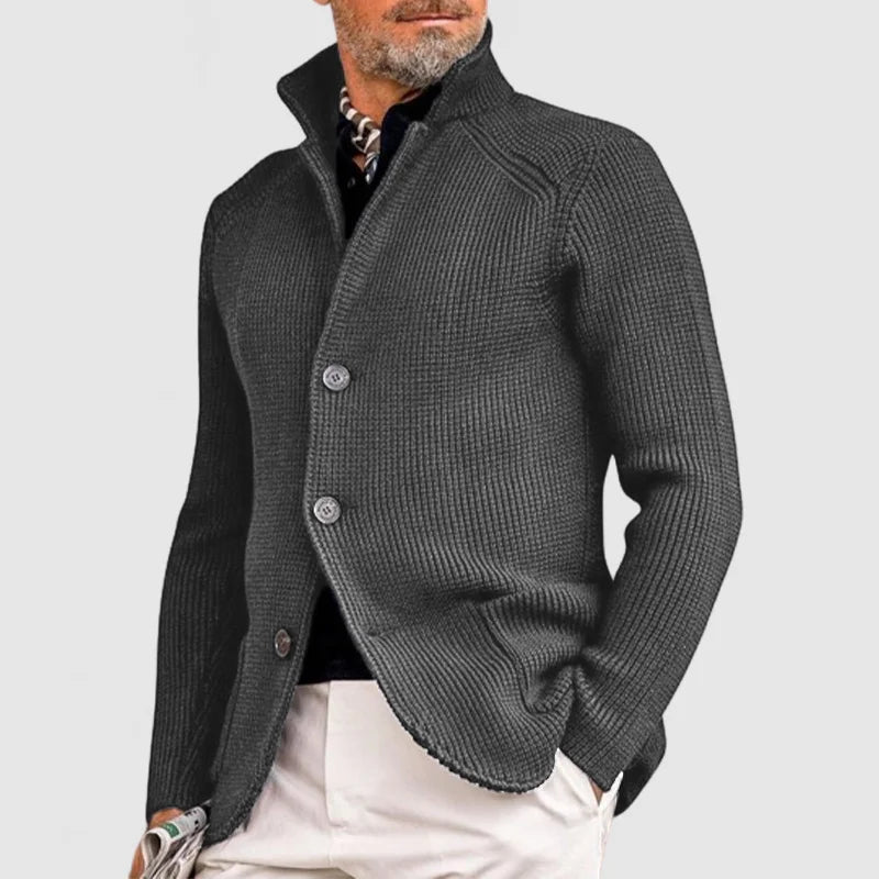 Bellarie | Women's Cozy Knit Button Cardigan — Gray