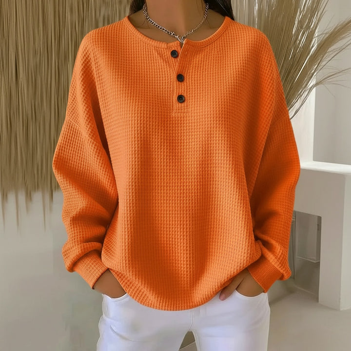 Belmora | Women's Knit Cozy Sweatshirt — Orange