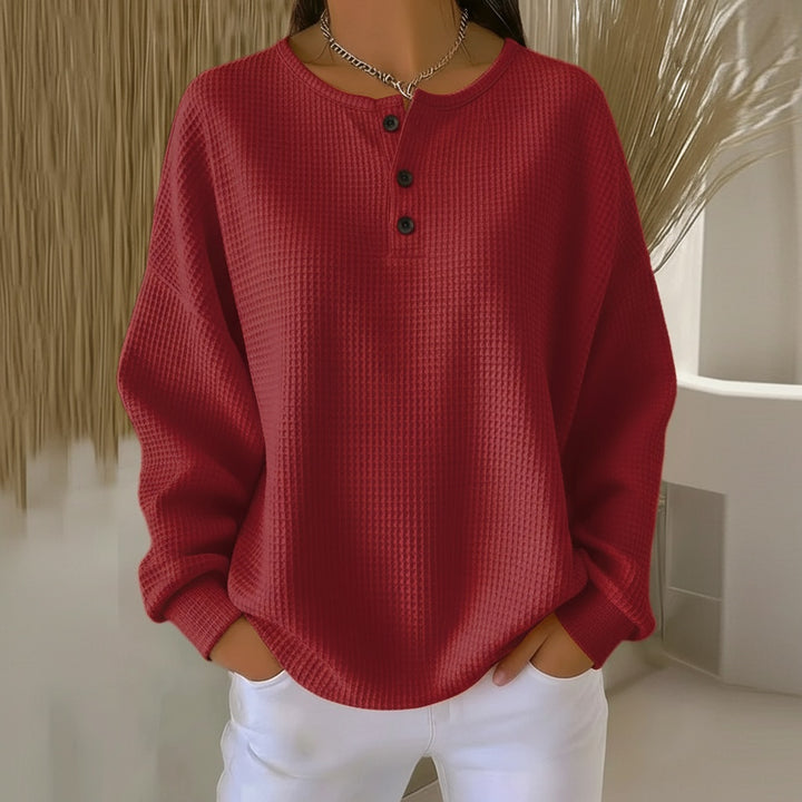 Belmora | Women's Knit Cozy Sweatshirt — Red