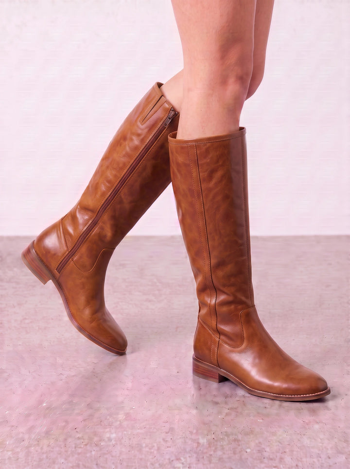 Belria | Women's Knee High Riding Boots — Brown