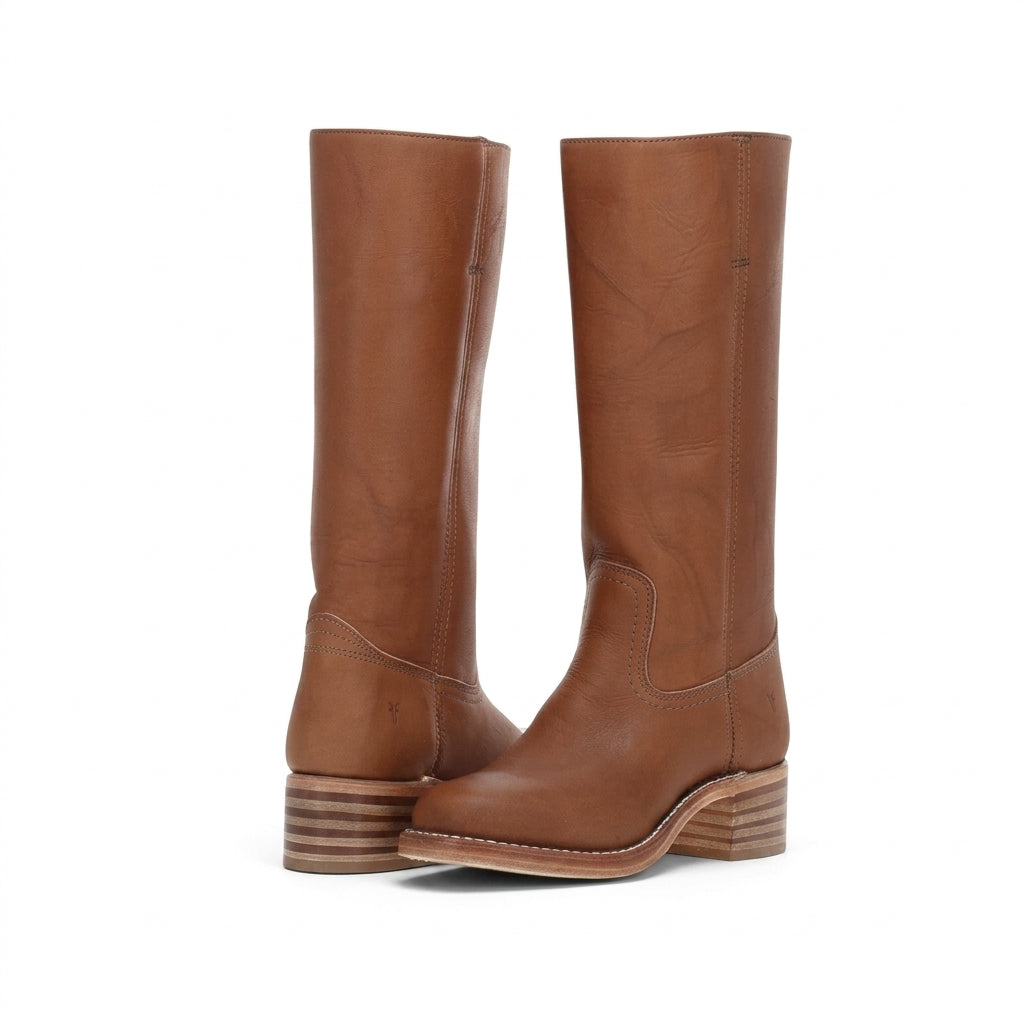 Belvianne | Women's Knee High Boots — Cognac