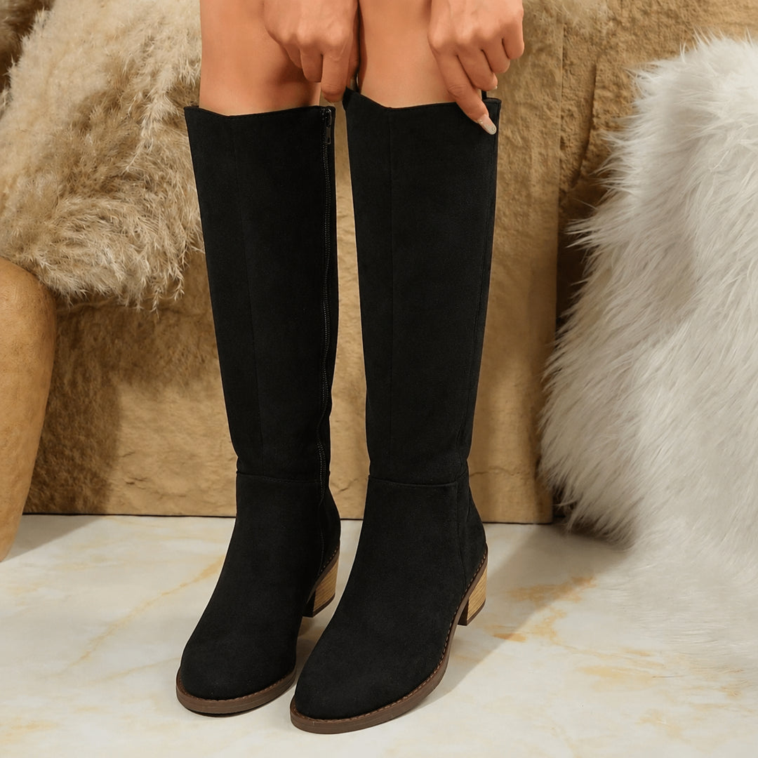 Beryl | Women's Wide Calf Knee High Boots — Black