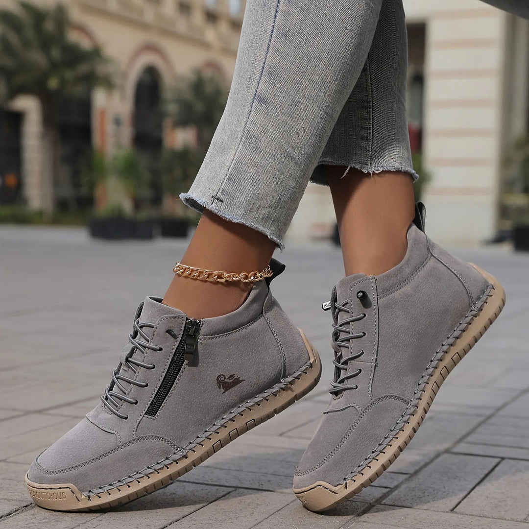 Bethany | Women's Zip-Up Ankle Boots — Gray