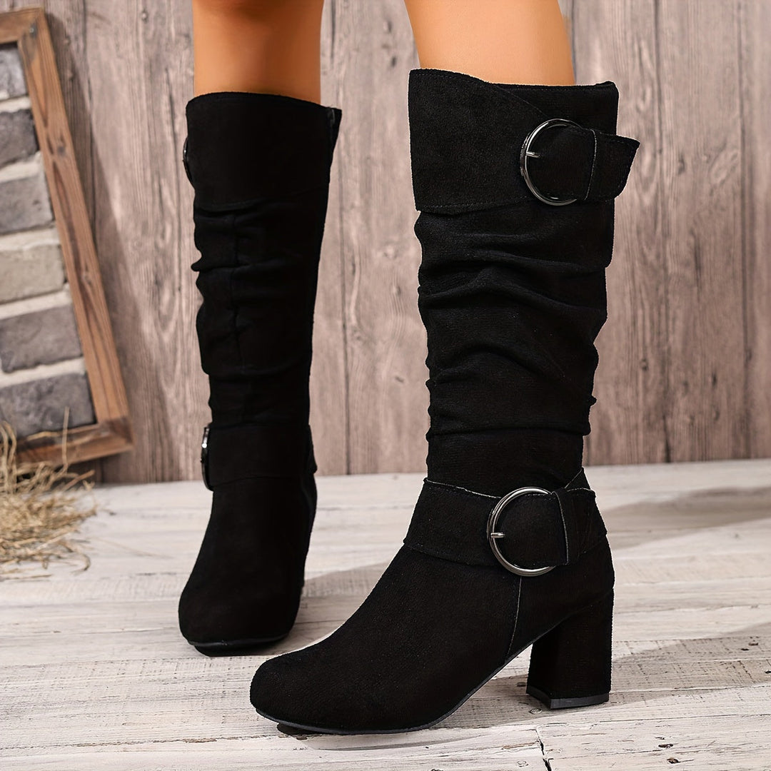 Zora Slouchy Block Heel Boots for Women — photo 2