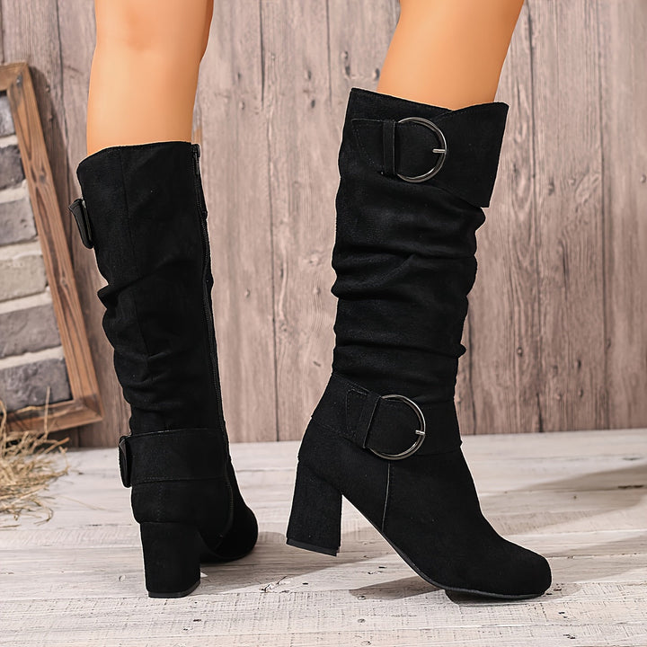 Zora Slouchy Block Heel Boots for Women — photo 4