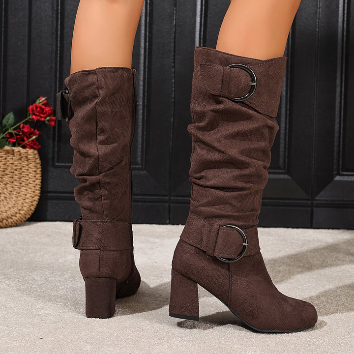 Zora Slouchy Block Heel Boots for Women — photo 8