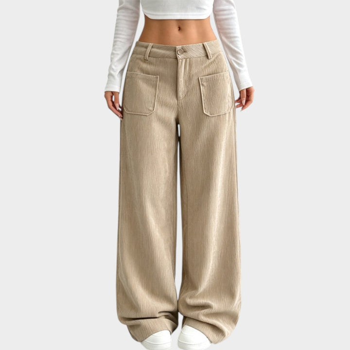 Bexie | Women's Tailored Corduroy Pants Wide Leg Comfortable Fit — 1
