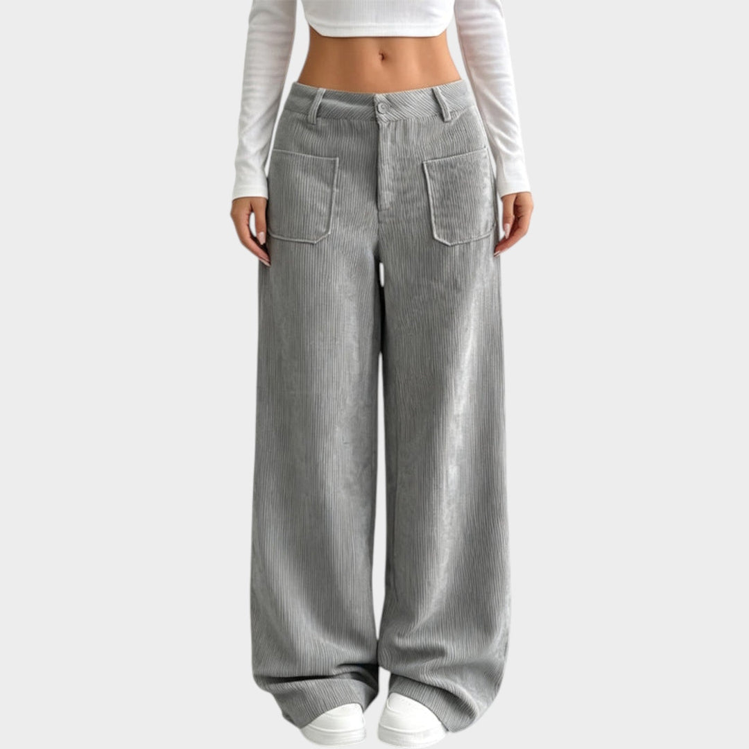 Bexie | Women's Tailored Corduroy Pants Wide Leg Comfortable Fit — 2