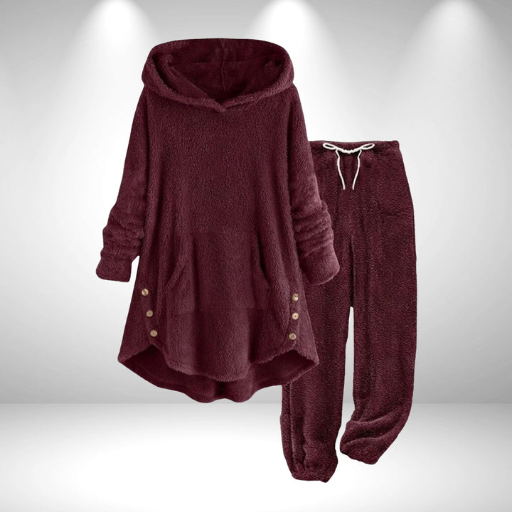 Bexleyaine | Women's Casual Stretch Fleece Hoodie Tunic Lounge Set — 1