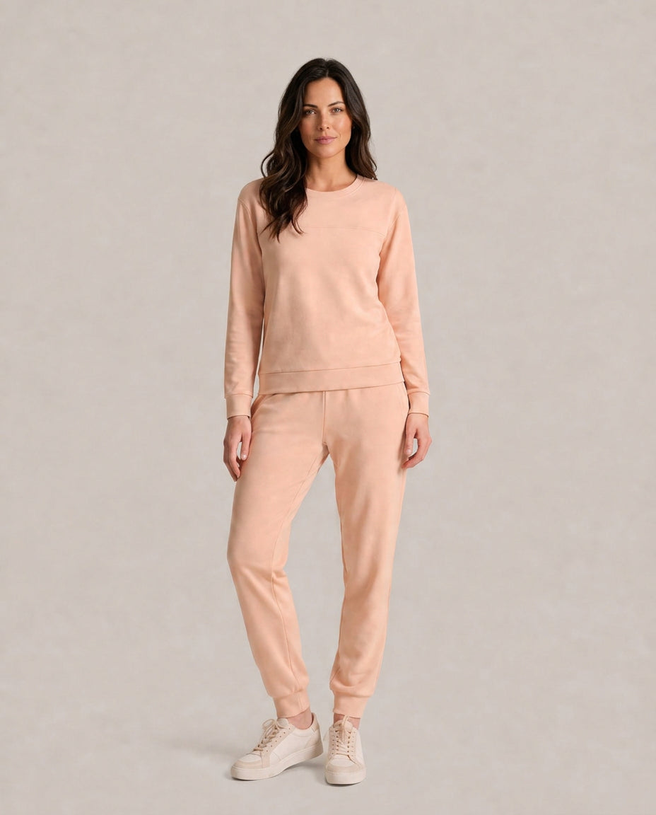 Bexlyn | Women's Casual Stretch Thermal Velour Long Sleeve Lounge Set — 1