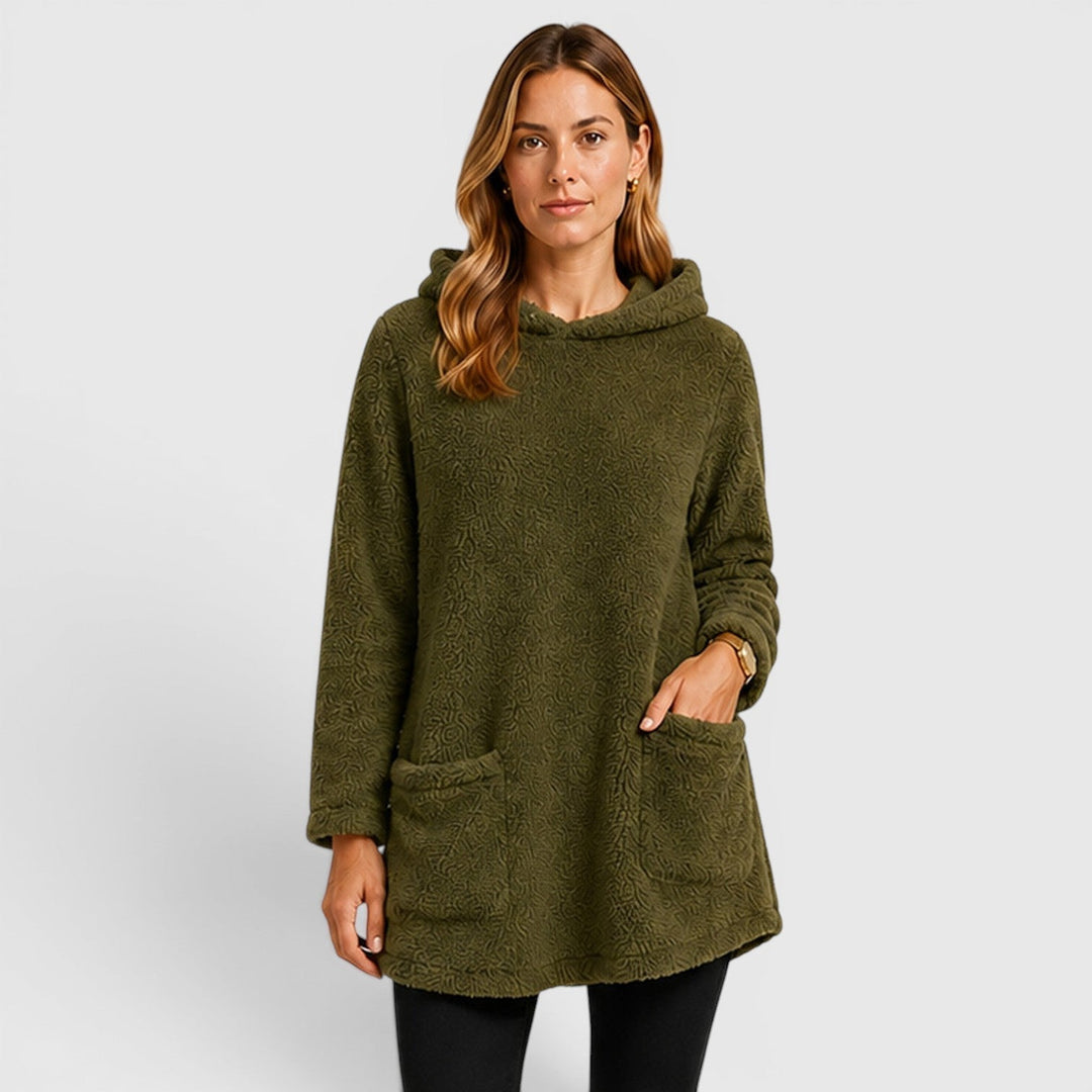 Bexoria | Women's Casual Stretch Fleece Hoodie Tunic Top — 1