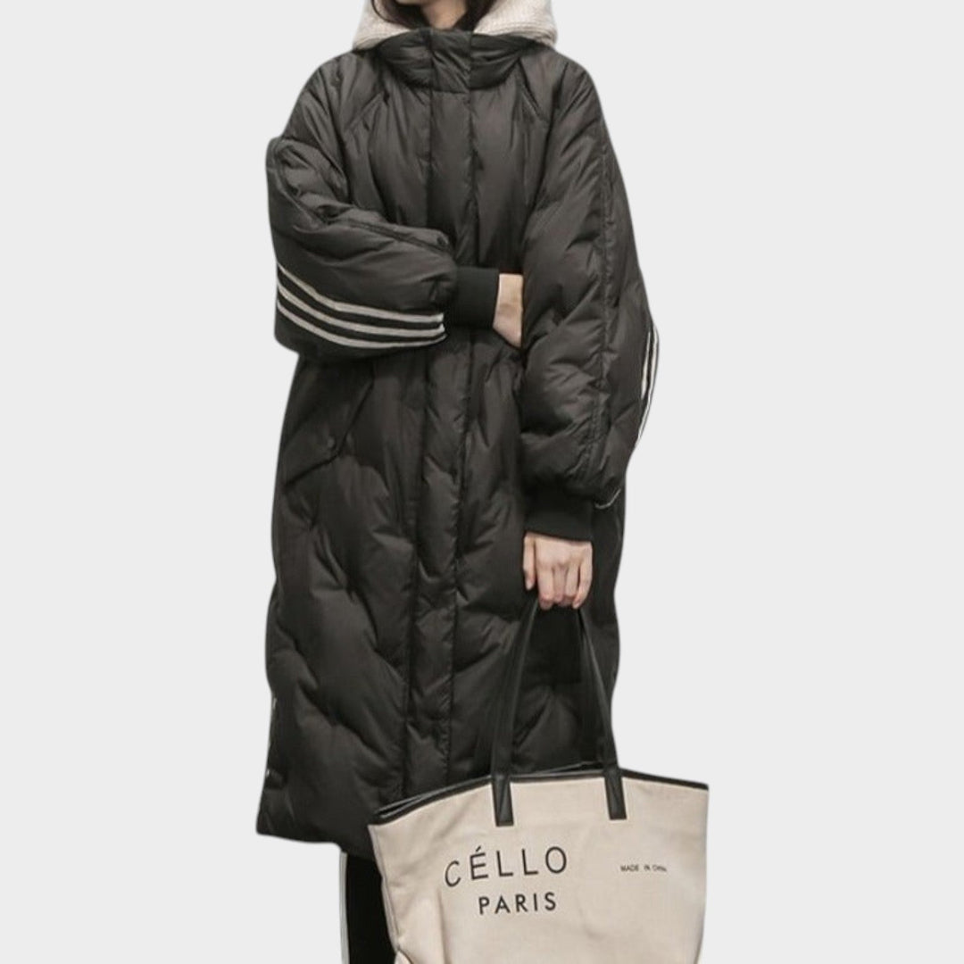 Binnie | Women's Puffer Coat Quilted Long Line — 1