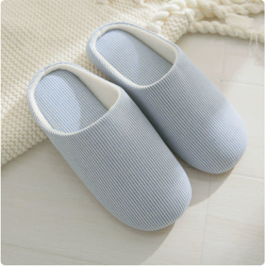 Blair | Women's Casual Stretch Ultra-Soft Cotton House Slippers - Non-Slip Cushioned Eva Foam Slides Top — Blue