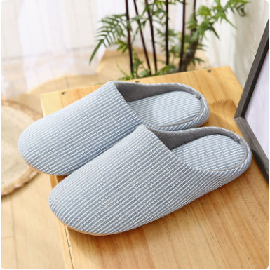 Blair | Women's Casual Stretch Ultra-Soft Cotton House Slippers - Non-Slip Cushioned Eva Foam Slides Top — Light Blue