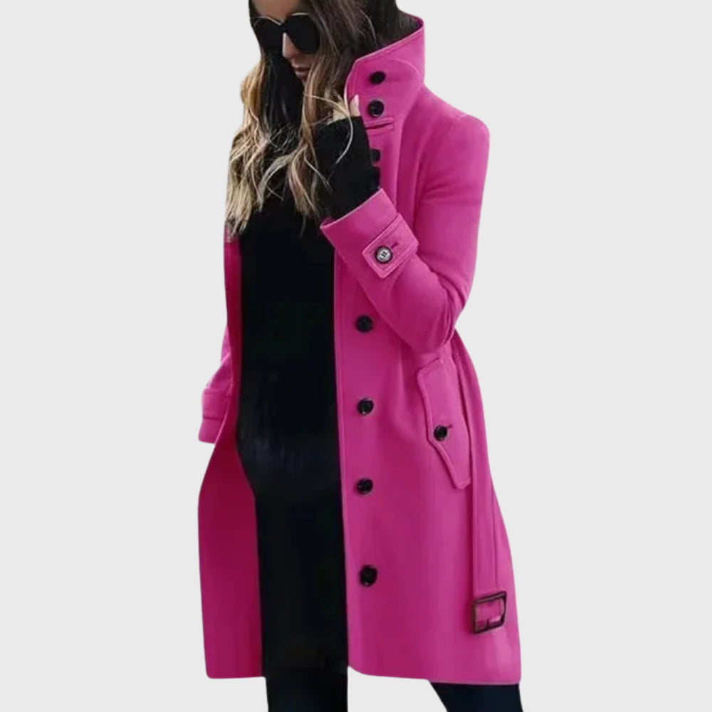 Boyle | Women's Longline Coat — Dark Pink
