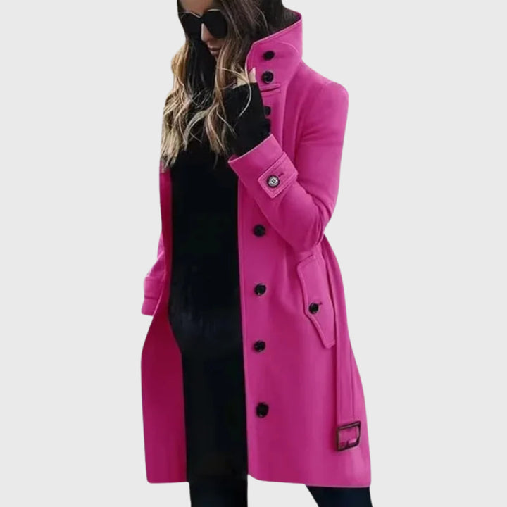 Boyle | Women's Longline Coat — Dark Pink