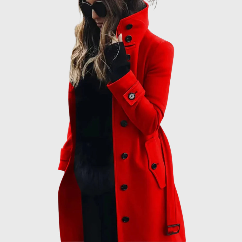 Boyle | Women's Longline Coat — Red