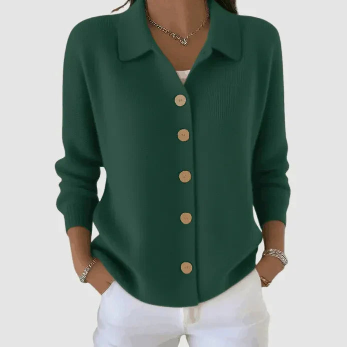Braelynn | Women's Knit Cozy Cardigan Sweater — Army Green