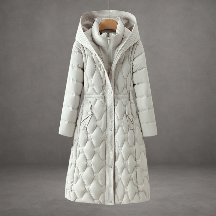 Brandt | Women's Longline Hooded Down Coat — White