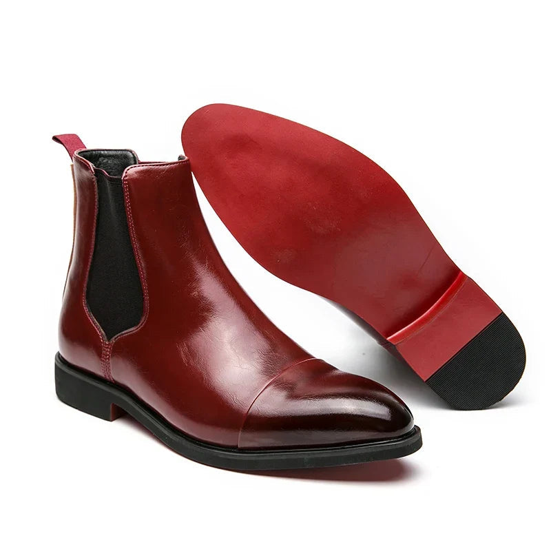 Brava | Women's Chelsea Ankle Boots Sole — Wine Red