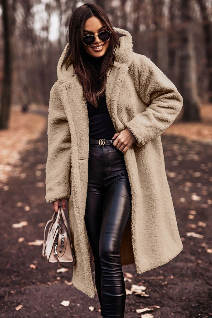 Bravyn | Women's Oversized Teddy Coat — Beige