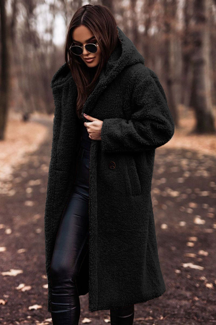 Bravyn | Women's Oversized Teddy Coat — Black