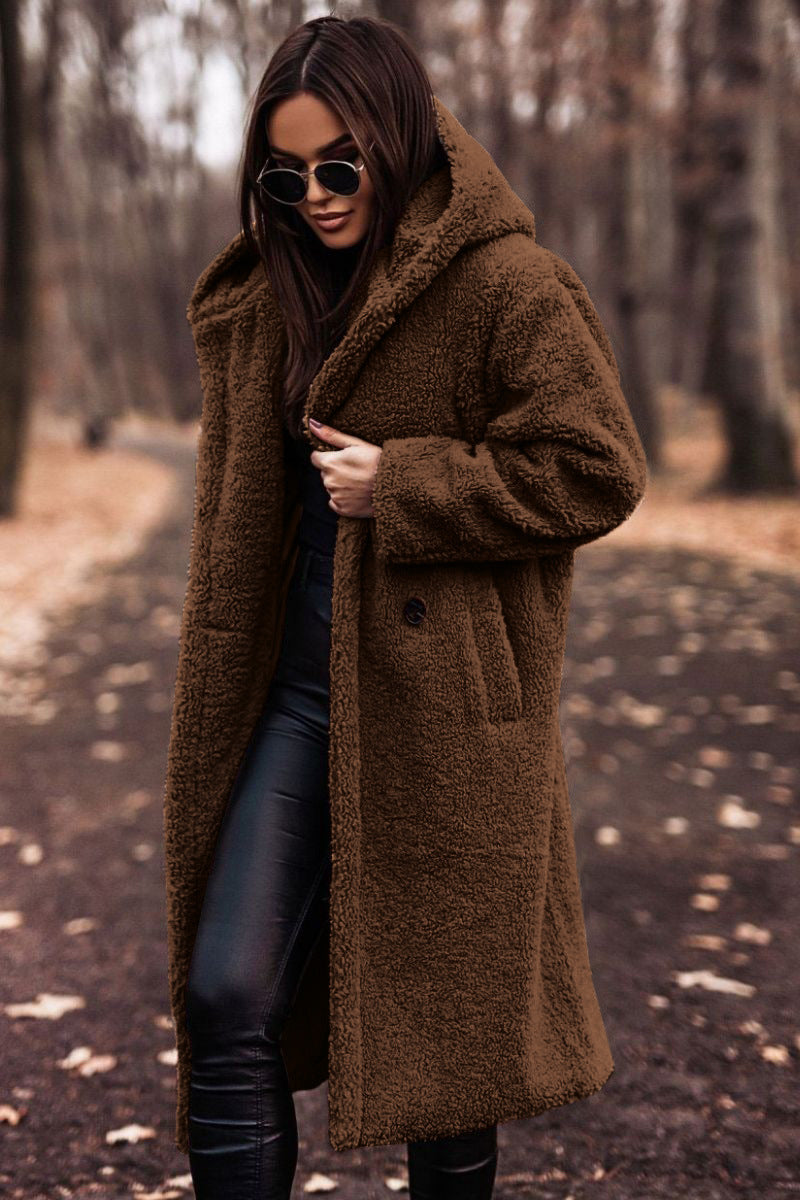 Bravyn | Women's Oversized Teddy Coat — Brown