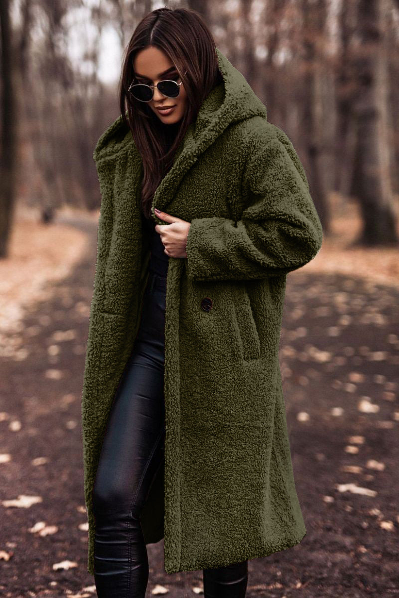 Bravyn | Women's Oversized Teddy Coat — Green