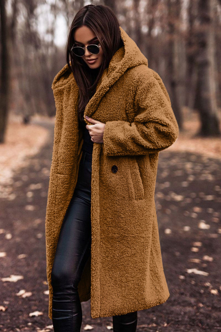 Bravyn | Women's Oversized Teddy Coat — Light Brown
