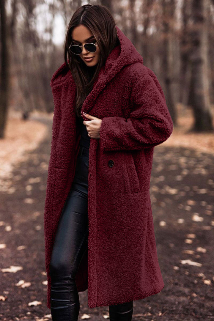 Bravyn | Women's Oversized Teddy Coat — Red