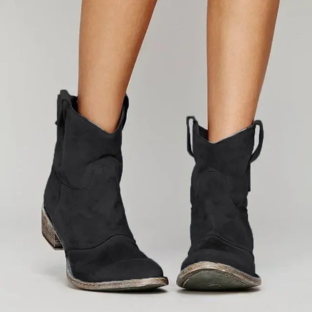 Brela | Women's Fringe Ankle Boots — Black
