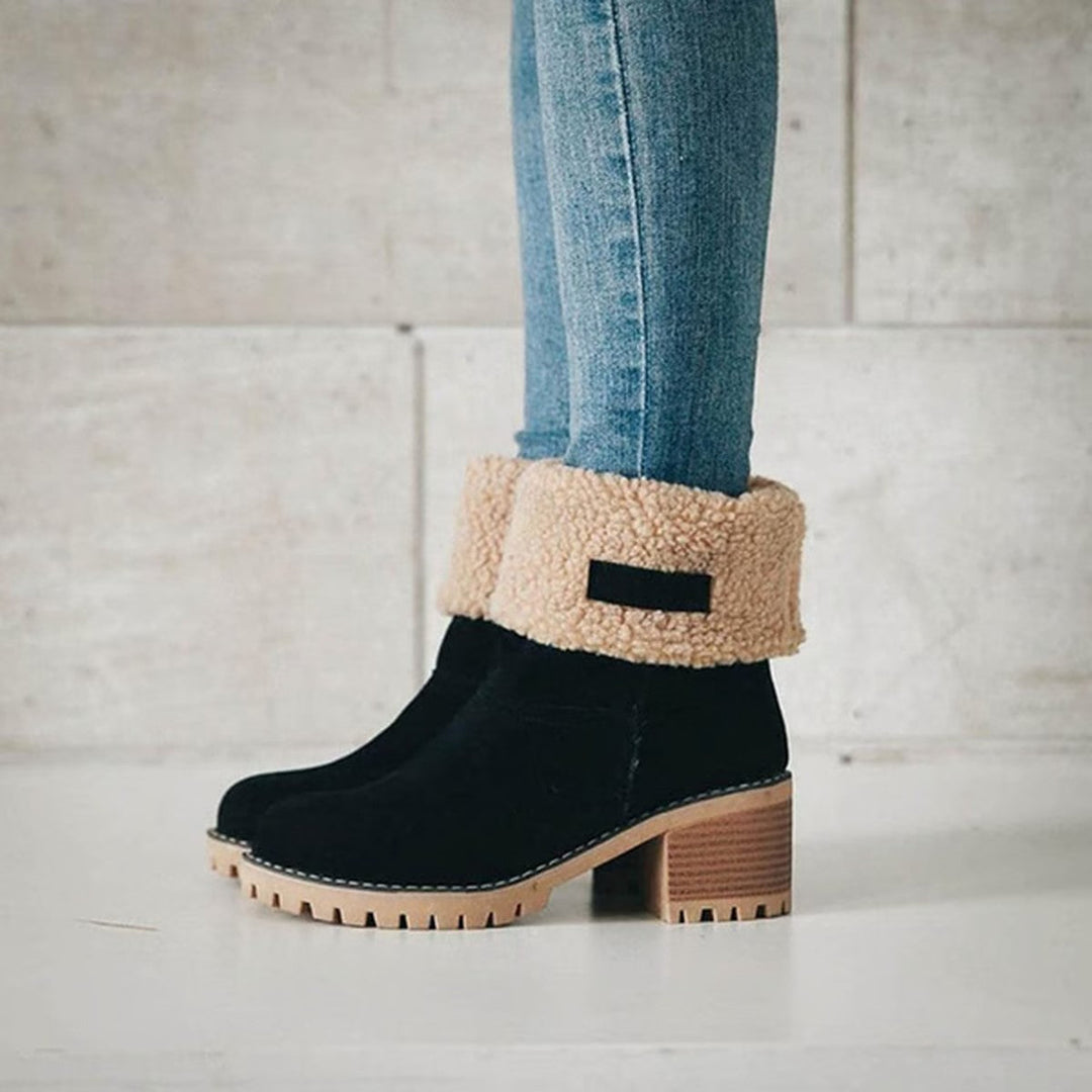 Brenda | Women's Faux Fur Cuff Ankle Boot — 1