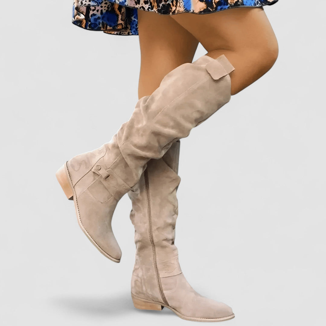 Sabine Knee-High Block Heel Boots for Women